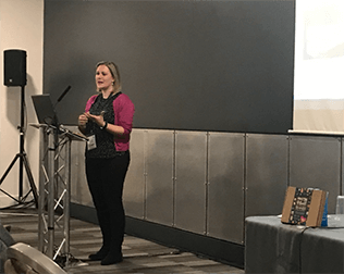 Vic presenting at a business event